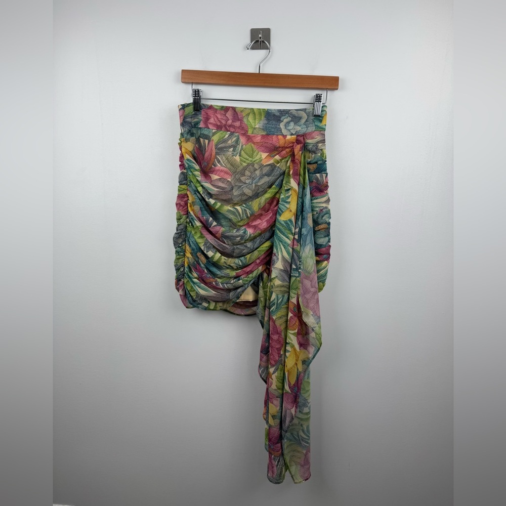 AMUR Women Ally Skirt in Tropical Woodgrain Floral Size 4
